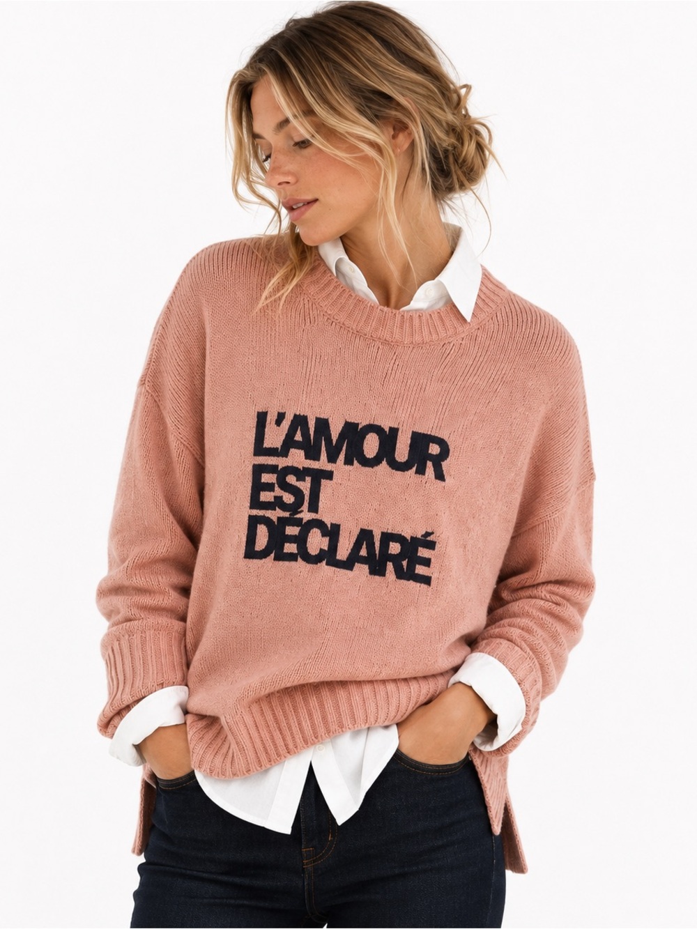 Zadig & Voltaire Pink 100% Wool Oversized Sweater M